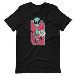 Space Alien Cute Cat Funny T-Shirt